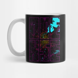 Odense, Denmark City Map Typography - Neon Mug